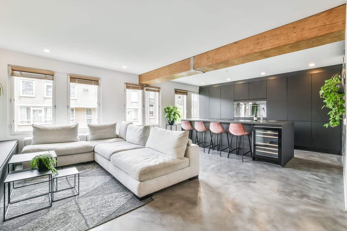 Beton ciré aangebracht in een appartement